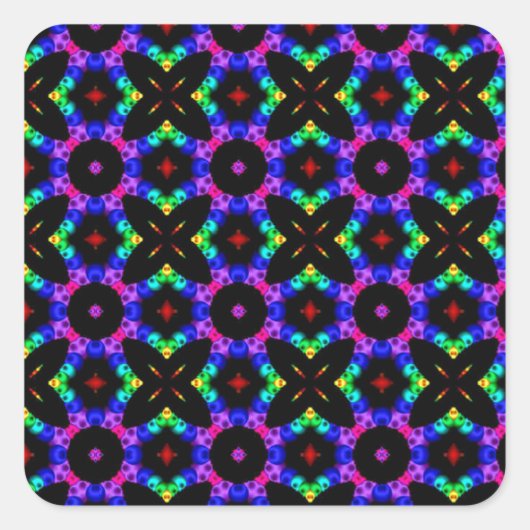 Schöne Retro Pattern Square Sticker (Vorderseite)