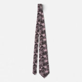 Schöne Retro-Pink-Pastell-Blumenmuster Krawatte (Rückseite)