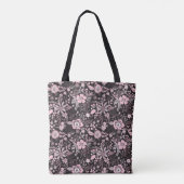 Schöne Retro-Pink-Pastell-Blumenmuster Tasche (Rückseite)