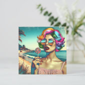 Schöne Retro Pop Kunst, Dichtung und Musik (Stehend Vorderseite)