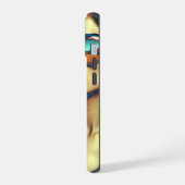 Schöne Retro Pop Kunst, Dichtung und Musik iPhone 15 Hülle (Linke Seite)