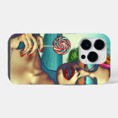 Schöne Retro Pop Kunst, Dichtung und Musik iPhone Hülle (Rückseite (Horizontal))