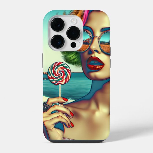 Schöne Retro Pop Kunst, Dichtung und Musik iPhone Hülle (Rückseite)