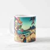 Schöne Retro Pop Kunst, Dichtung und Musik Kaffeetasse (Vorderseite Links)