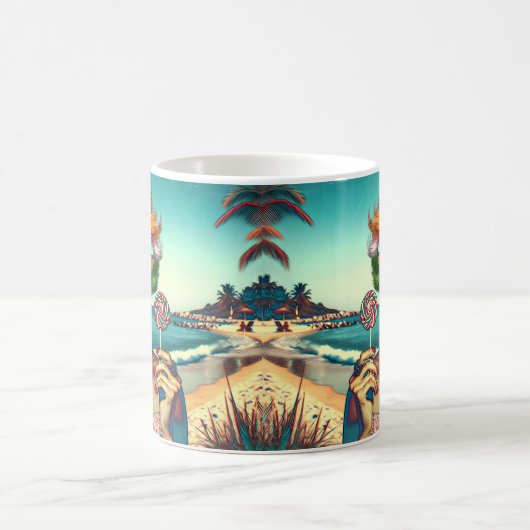 Schöne Retro Pop Kunst, Dichtung und Musik Kaffeetasse (Mittel)