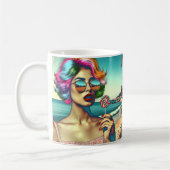 Schöne Retro Pop Kunst, Dichtung und Musik Kaffeetasse (Links)