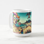 Schöne Retro Pop Kunst, Dichtung und Musik Kaffeetasse (Vorderseite Links)