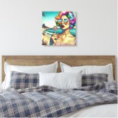 Schöne Retro Pop Kunst, Dichtung und Musik Leinwanddruck (Insitu (Schlafzimmer))