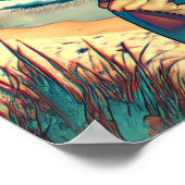 Schöne Retro Pop Kunst, Dichtung und Musik Poster (Ecke)