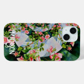 Schöne Retro-Rosa rote Rosen Aquarellblüte Case-Mate iPhone Hülle (Rückseite (Horizontal))