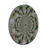 Schöne Retro-Rosa rote Rosen Aquarellblüte Dartscheibe (Vorderseite Links)