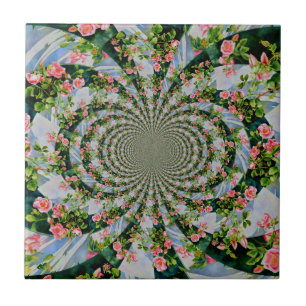 Schöne Retro-Rosa rote Rosen Aquarellblüte Fliese