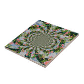 Schöne Retro-Rosa rote Rosen Aquarellblüte Fliese (Seite)