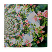 Schöne Retro-Rosa rote Rosen Aquarellblüte Fliese (Vorderseite)