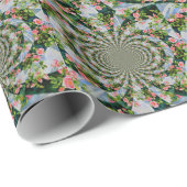 Schöne Retro-Rosa rote Rosen Aquarellblüte Geschenkpapier (Rolleneckpunkt)