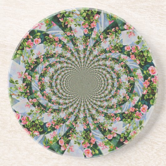 Schöne Retro-Rosa rote Rosen Aquarellblüte Getränkeuntersetzer (Vorne)