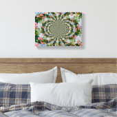 Schöne Retro-Rosa rote Rosen Aquarellblüte Leinwanddruck (Insitu (Schlafzimmer))