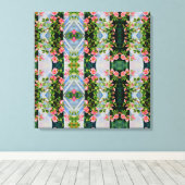 Schöne Retro-Rosa rote Rosen Aquarellblüte Leinwanddruck (Insitu (Holzboden))