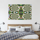 Schöne Retro-Rosa rote Rosen Aquarellblüte Leinwanddruck (Insitu (Schlafzimmer))