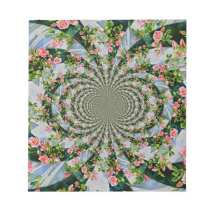 Schöne Retro-Rosa rote Rosen Aquarellblüte Notizblock