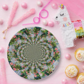 Schöne Retro-Rosa rote Rosen Aquarellblüte Pappteller (Party)