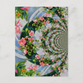 Schöne Retro-Rosa rote Rosen Aquarellblüte Postkarte (Vorderseite)