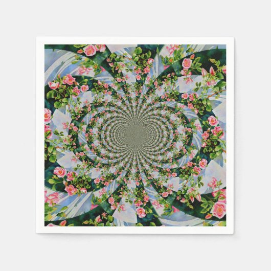 Schöne Retro-Rosa rote Rosen Aquarellblüte Serviette (Vorderseite)