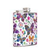 Schöne Retro-Schmetterlinge * Blume Flachmann (Rechts)