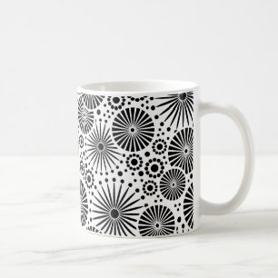 Schöne Retro-Schwarz-Weiß-Tasse Kaffeetasse