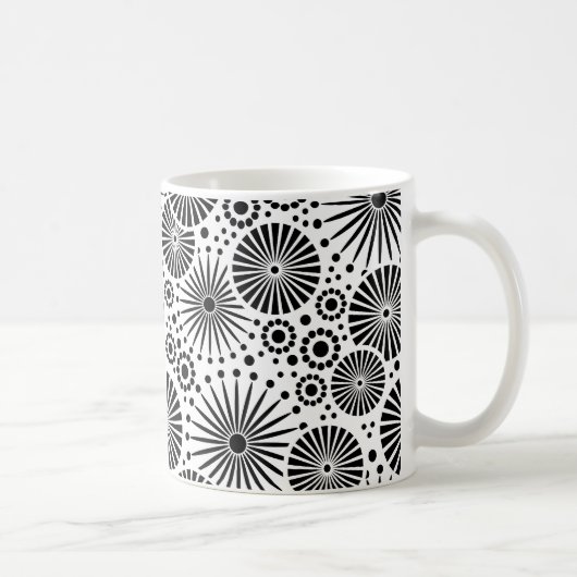 Schöne Retro-Schwarz-Weiß-Tasse Kaffeetasse (Rechts)