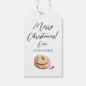 Schöne Retro Weihnachtskochtopf Wasserfarbe Geschenkanhänger (Vorderseite)