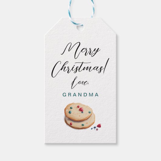 Schöne Retro Weihnachtskochtopf Wasserfarbe Geschenkanhänger (Vorderseite)