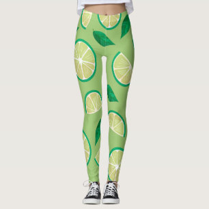 Schöne retrofarbenen Zitronengrün-Muster Leggings