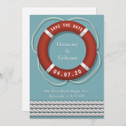 Schöne Rettungsschwimmer im Stil eines Seemanns Sa Einladung (Vorne/Hinten)