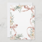 Schöne Ribbons & Bloral Baby Dusche Einladung (Rückseite)