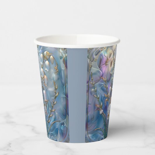 Schöne, rieszierende Lily of Valley Embossed Glass Pappbecher (Links)