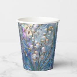 Schöne, rieszierende Lily of Valley Embossed Glass Pappbecher