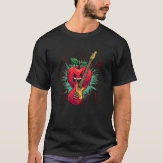 Schöne Rock-Apfel-Kostüm mit schönem Gitarre für J T-Shirt