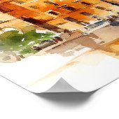 Schöne Rom Italien Aquarellmalerei Poster (Ecke)