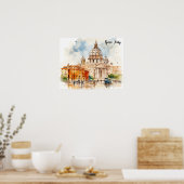 Schöne Rom Italien Aquarellmalerei Poster (Küche)