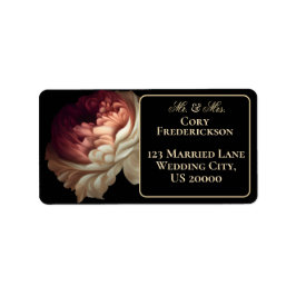 Schöne romantische Alte Welt mit rosa Blume Adressaufkleber