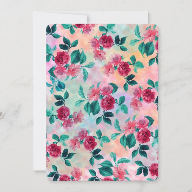 Schöne romantische Aquarellfarben Rose Blumenmuste (Vorderseite)