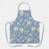 Schöne Romantische Blaue Creme Blumen   Schürze (Vorderseite)
