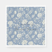 Schöne romantische blaue cremefarbene Blumen Braut Serviette (Vorderseite)