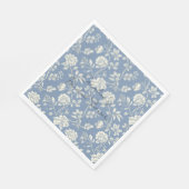 Schöne romantische blaue cremefarbene Blumen Braut Serviette (Ecke)