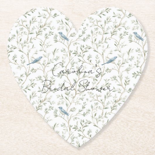 Schöne romantische blaue Vögel Brautparty Untersetzer (Vorderseite)