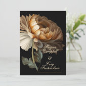 Schöne romantische dunkle alte Welt bemalt Blume Einladung (Stehend Vorderseite)