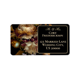 Schöne romantische Dunkle Welt Blume Adressaufkleber