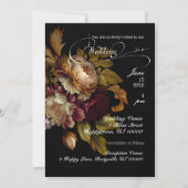 Schöne romantische Dunkle Welt Blume Einladung (Rückseite)