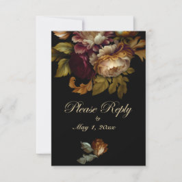 Schöne romantische Dunkle Welt Blume RSVP Karte